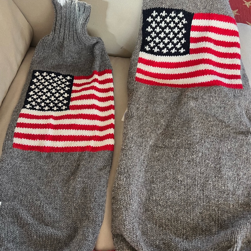 Wool American flag dog sweaters.Never been worn